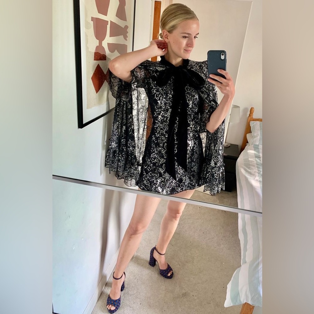 The Mystique silver lace mini dress